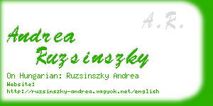 andrea ruzsinszky business card